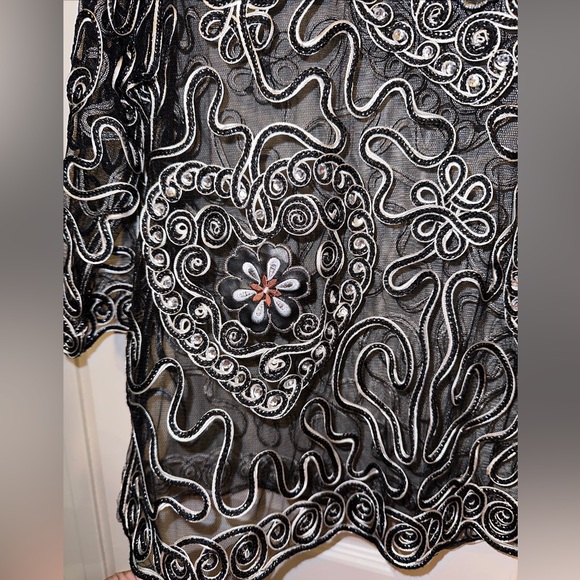 Vintage Art Deco Style Women's Top Soutache Embroidered Blitz  Chunbiu Evening - Picture 2 of 7